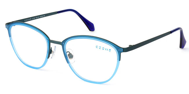 Aqua Blue Full Rim Oval Eyeglasses U1198