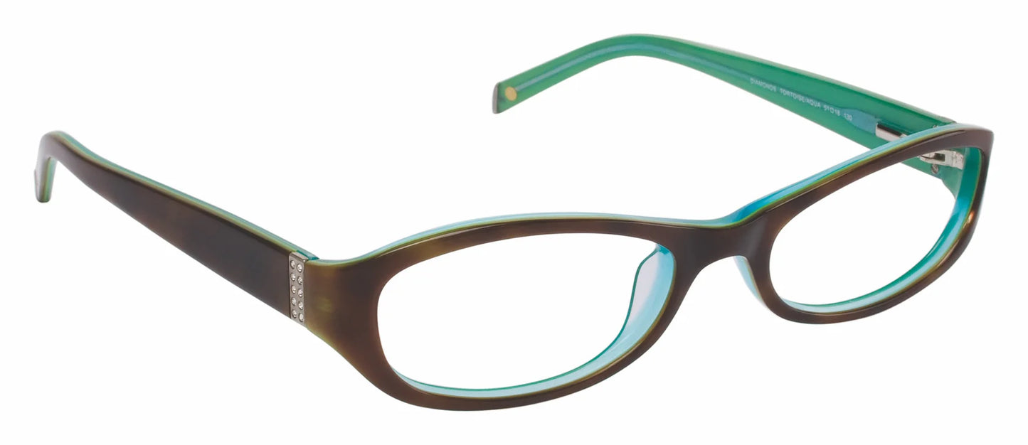 Aqua Blue Transparent Full Rim Cat Eye Eyeglasses LL101