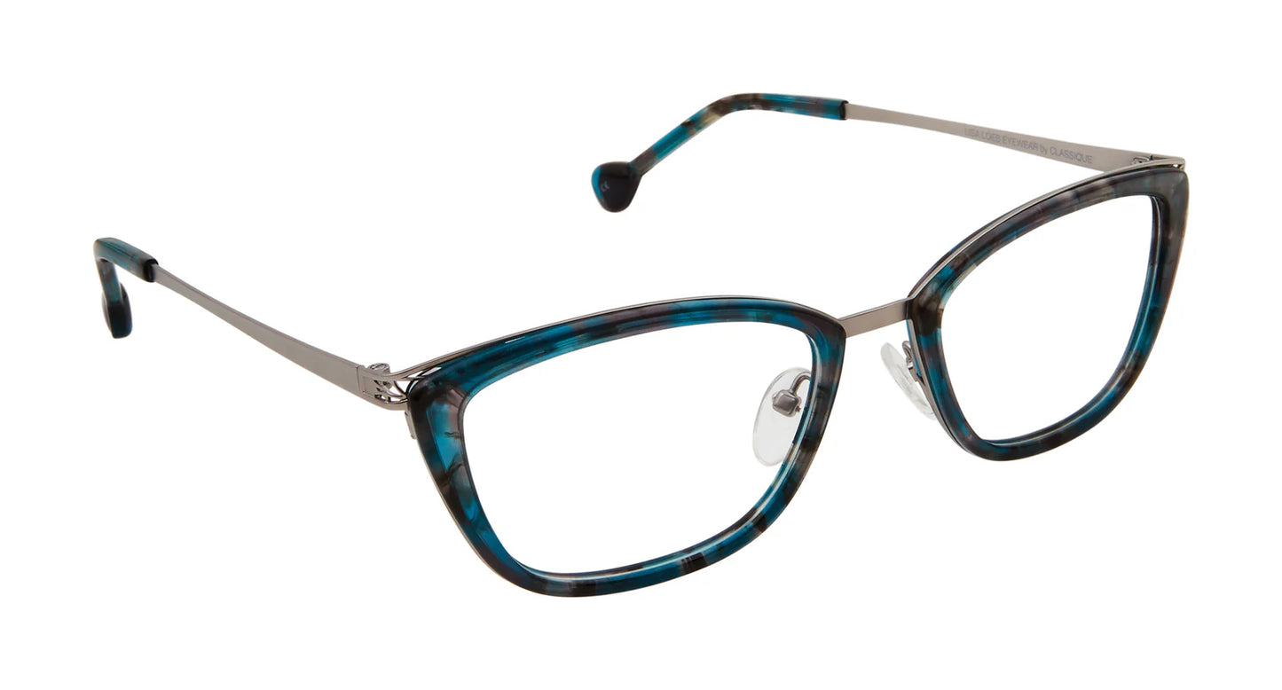 Aqua Blue Transparent Full Rim Cat Eye Eyeglasses LL187
