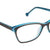 Aqua Blue Transparent Full Rim Rectangle Eyeglasses LL180
