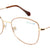 Beige Full Rim Modified Oval Eyeglasses W2254