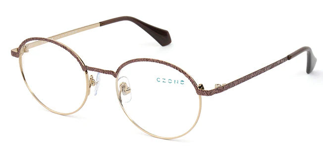 Beige Full Rim Round Eyeglasses Q2236