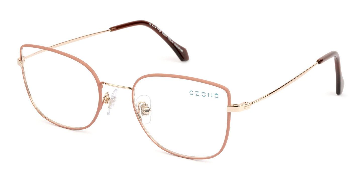Beige Full Rim Square Eyeglasses X2273