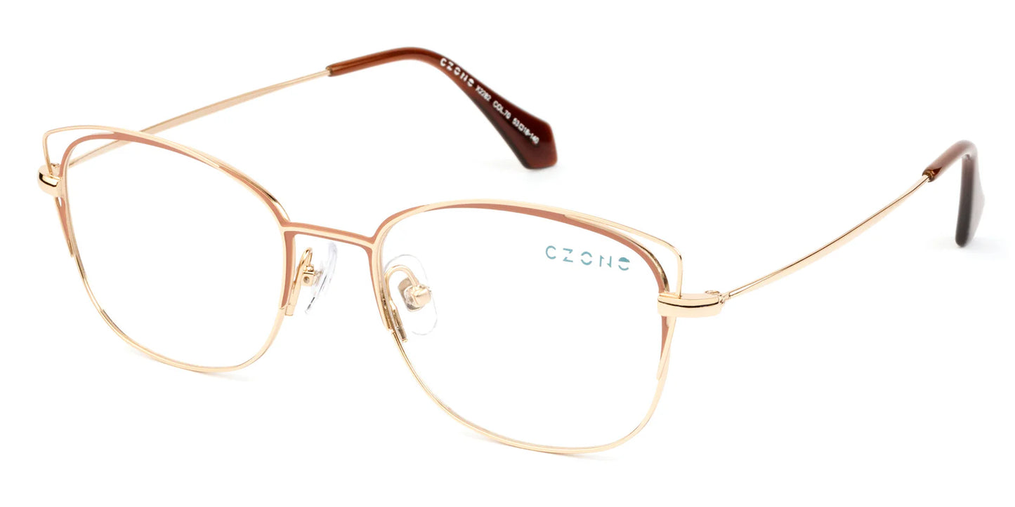 Beige Full Rim Square Eyeglasses X2282