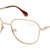 Beige Semi-Rimless Round Eyeglasses J4142