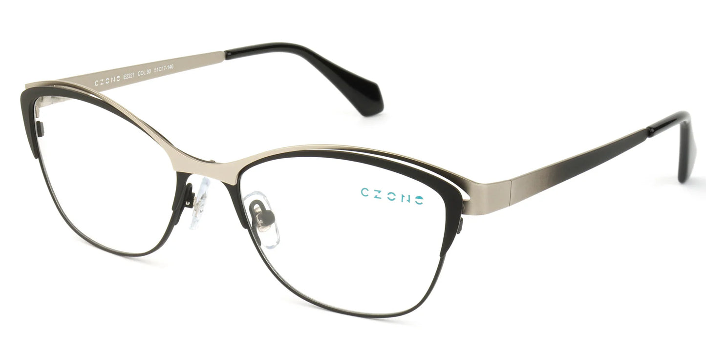 Black Full Rim Cat Eye Eyeglasses E2221