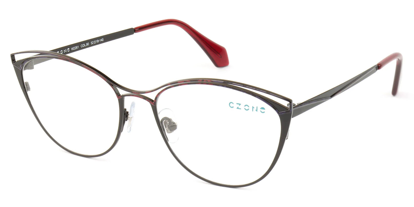 Black Full Rim Cat Eye Eyeglasses W2261