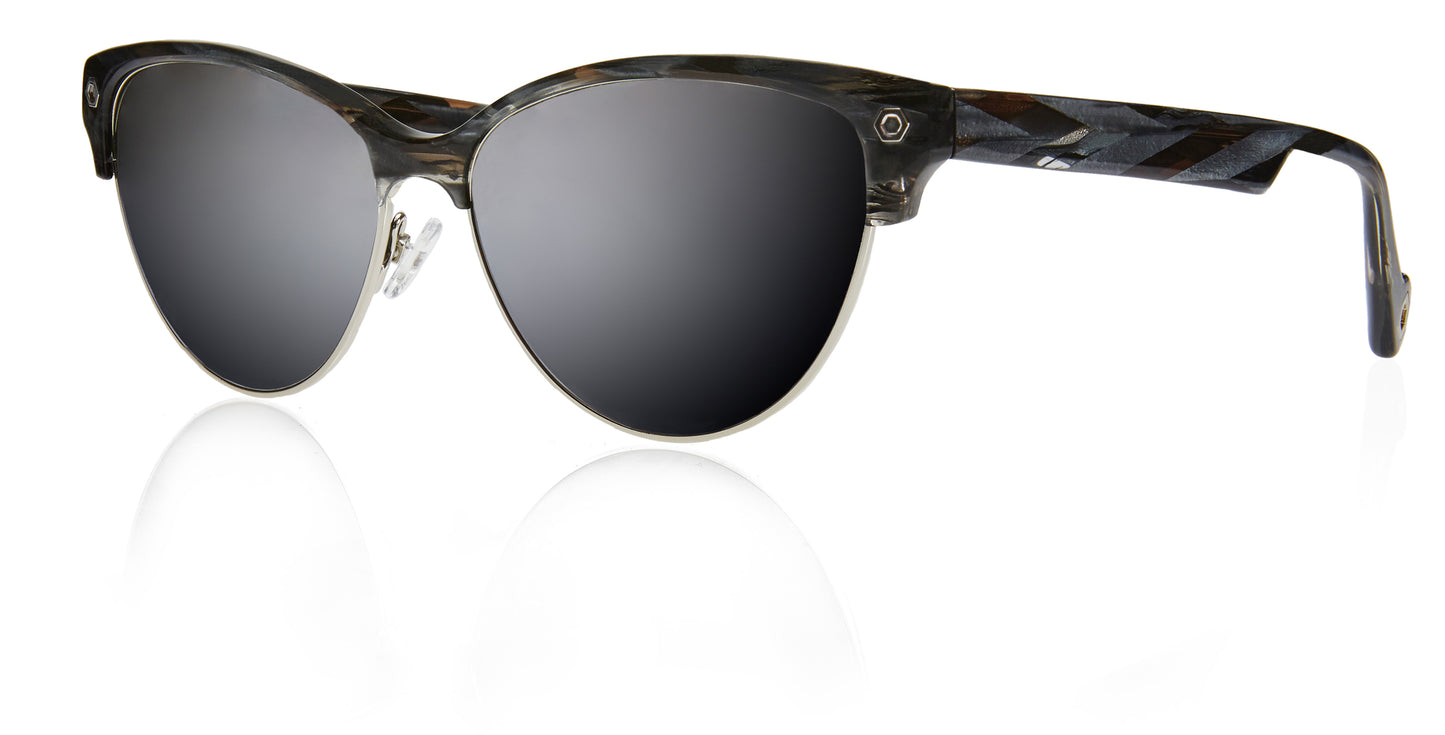 Black Full Rim Oval Sunglasses Sierra C1 KRS010