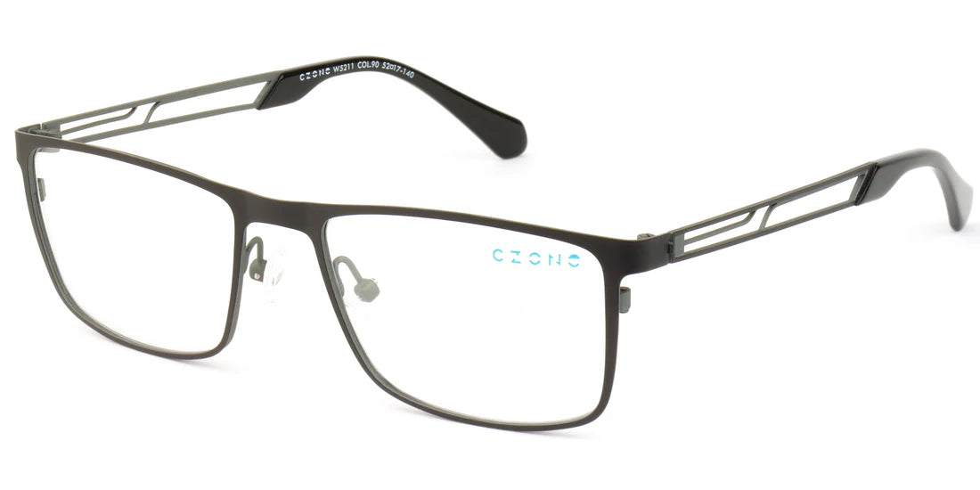 Black Full Rim Rectangle Eyeglasses W5211