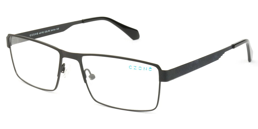 Black Full Rim Rectangular Eyeglasses A5195