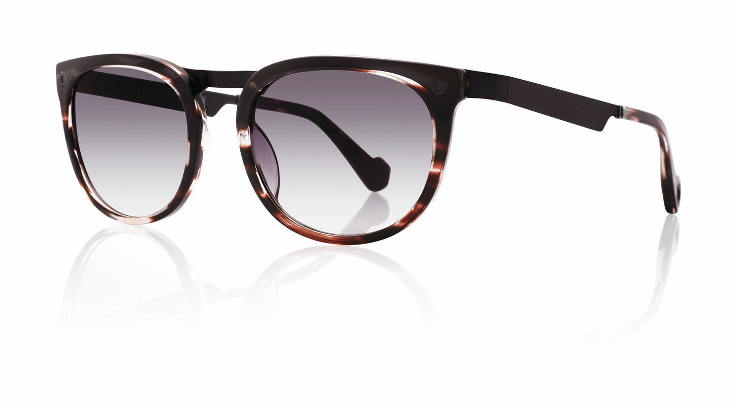 Black Full Rim Round Sunglasses Carter C1 Noir KRS028