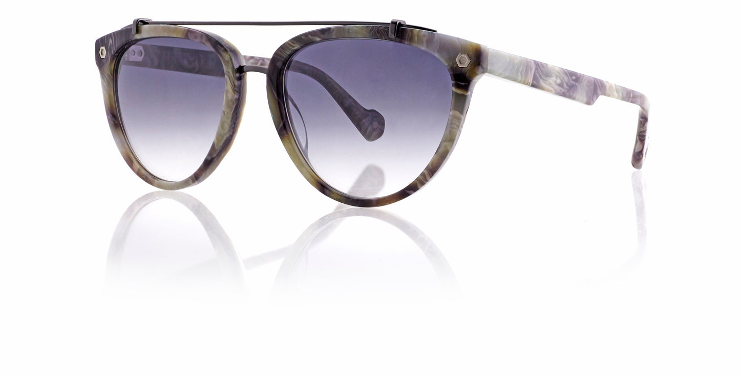 Black Full Rim Round Sunglasses NOELLE 1 Granite KRS020