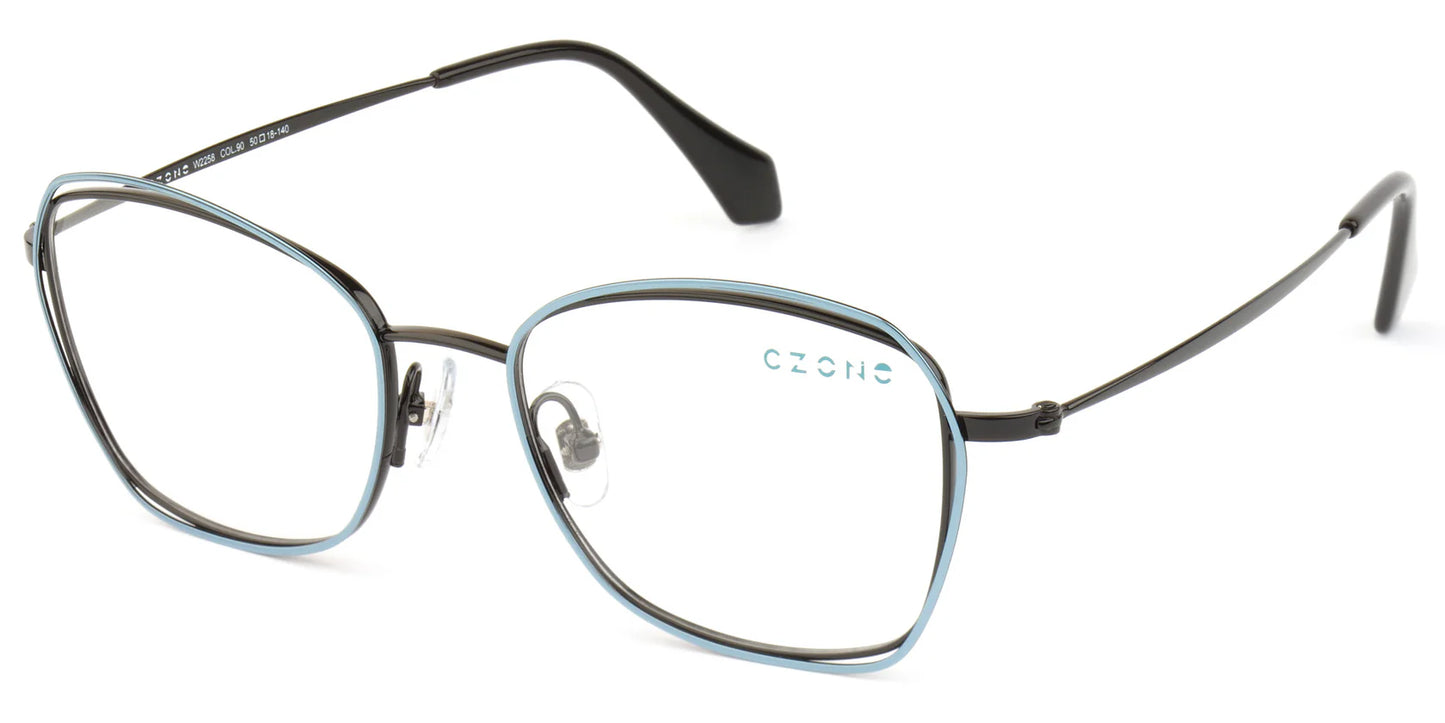 Black Full Rim Square Eyeglasses W2258