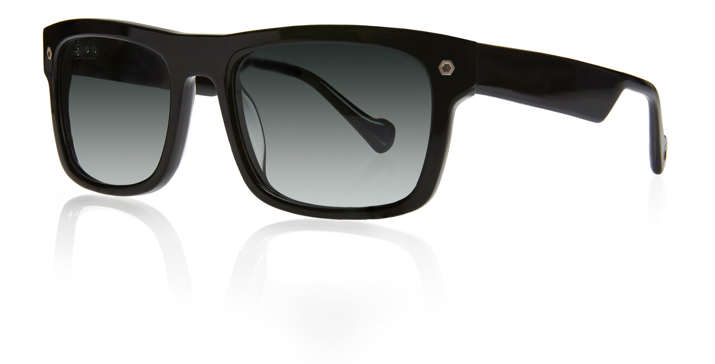 Black Full Rim Square Sunglasses Hex C1 KRS008