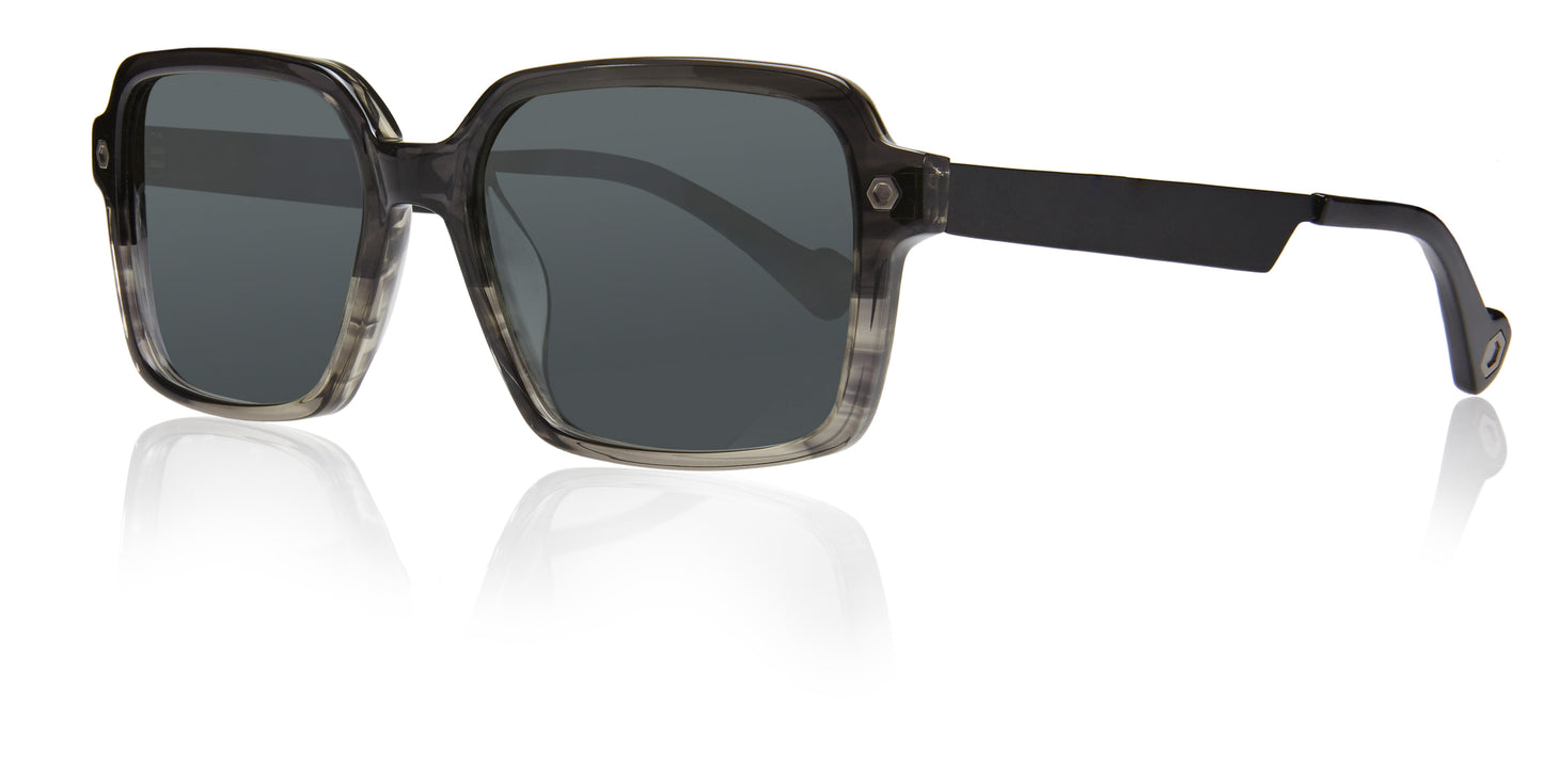 Black Full Rim Square Sunglasses Rowan C1 KRS004