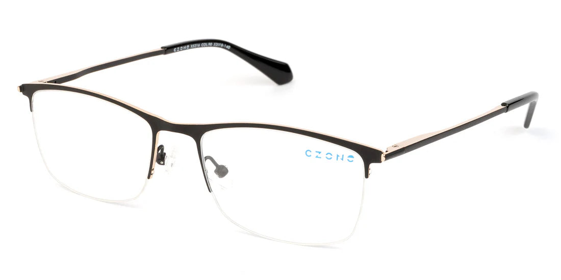 Black Semi Rim Rectangle Eyeglasses X5216