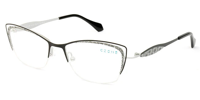 Black Semi-Rimless Cat Eye Eyeglasses A4133