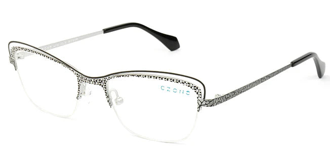Black Semi-Rimless Cat Eye Eyeglasses A4134