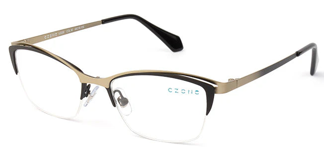 Black Semi-Rimless Cat Eye Eyeglasses U2226