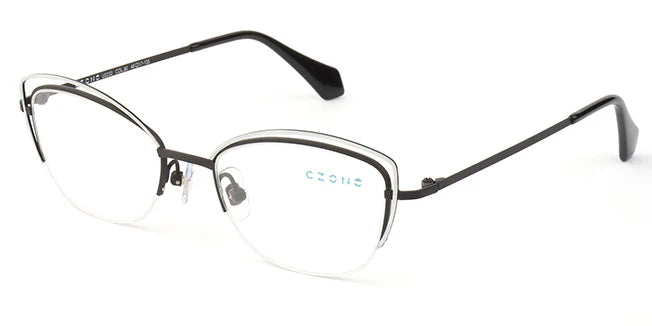 Black Semi-Rimless Cat Eye Eyeglasses U2232