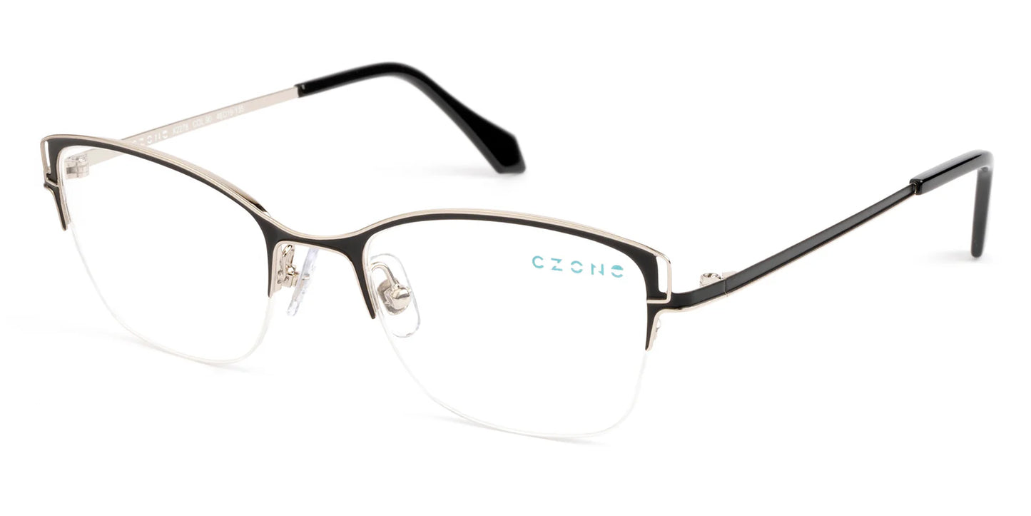 Black Semi Rimless Cat Eye Eyeglasses X2278