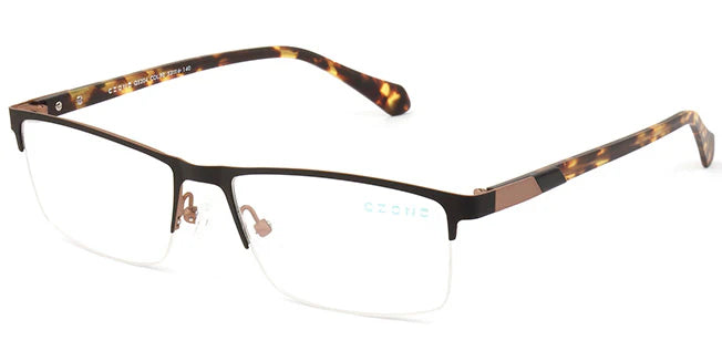 Black Semi-Rimless Rectangle Eyeglasses Q5204