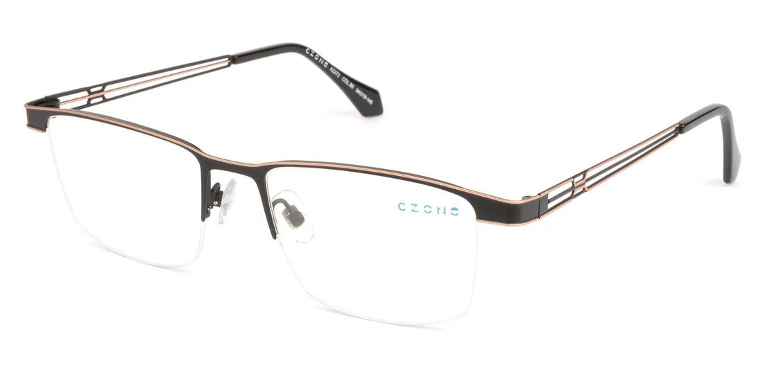 Black Semi-Rimless Rectangle Eyeglasses X2272