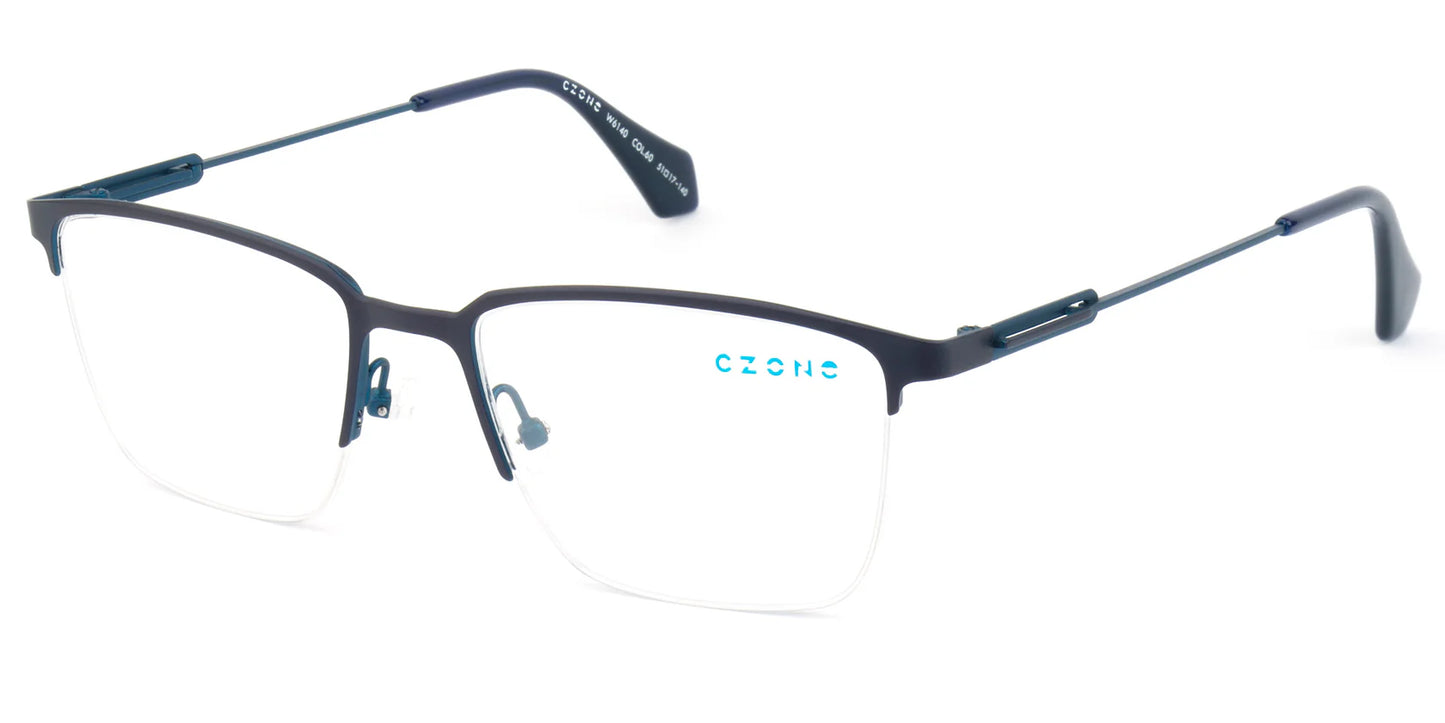 Black Semi Rimless Square Eyeglasses W6140