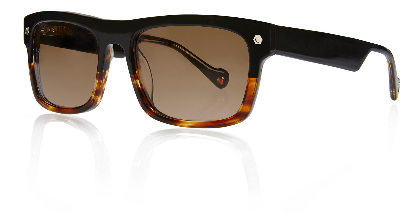 Black Tortoise Full Rim Square Sunglasses Hex C3 KRS008