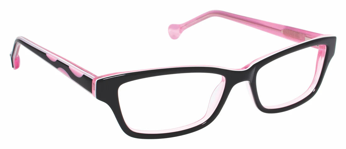 Black Transparent Full Rim Rectangle Eyeglasses LL132