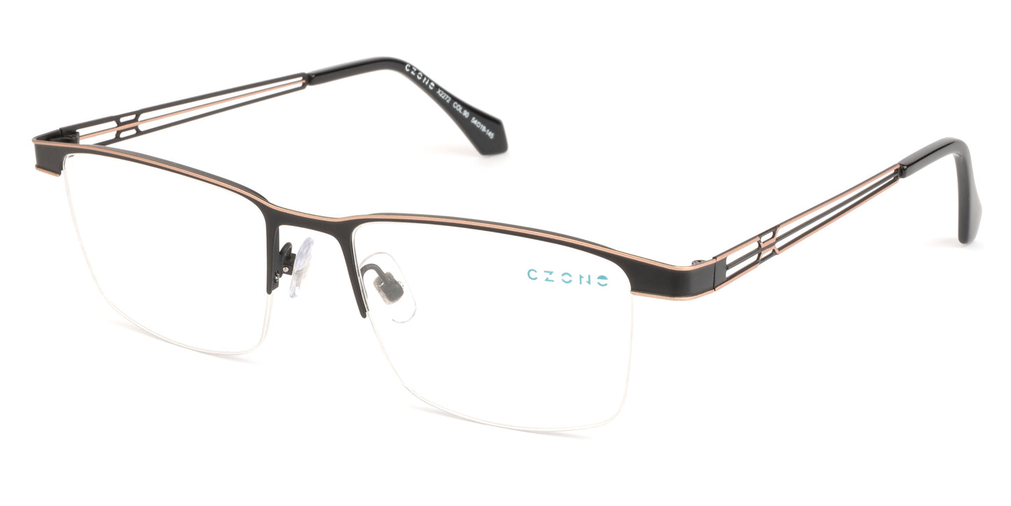 C-Zone Grey/Black Semi-Rimless Rectangle X2272 Eyeglasses