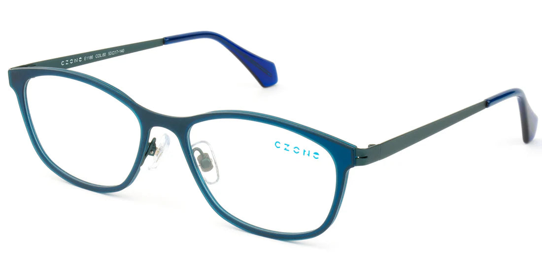 Blue Full Rim Oval Eyeglasses E1186