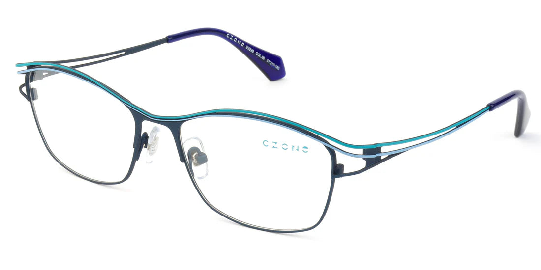 Blue Full Rim Rectangle Eyeglasses E2220