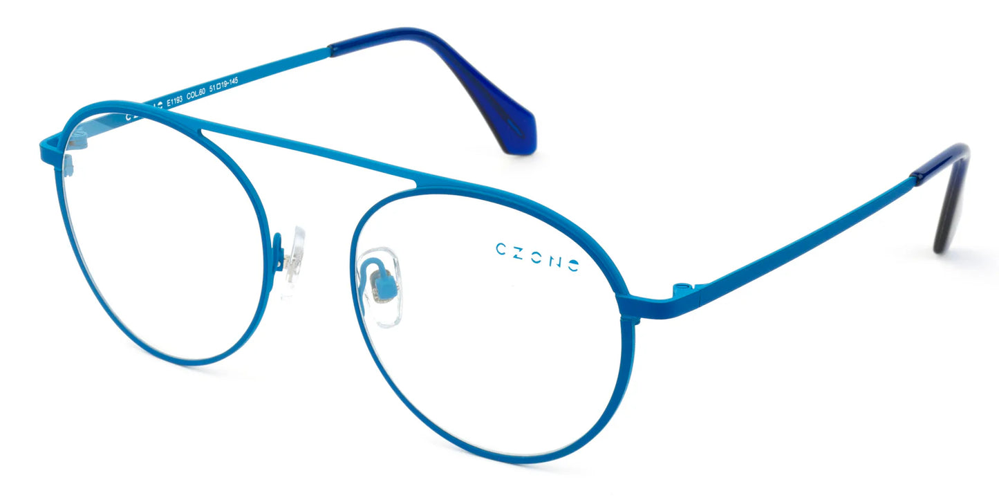 Blue Full Rim Round Eyeglasses E1193