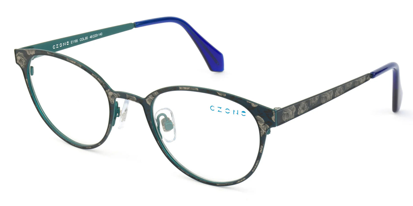 Blue Full Rim Round Eyeglasses E1195