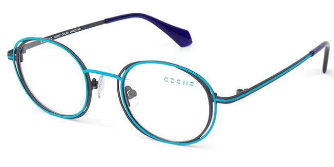 Blue Full Rim Round Eyeglasses Q2242