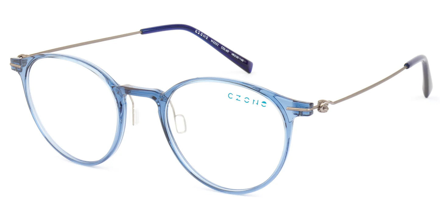 Blue Full Rim Round Eyeglasses W3222