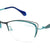 Blue Semi-Rimless Cat Eye Eyeglasses A4133