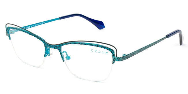 Blue Semi-Rimless Cat Eye Eyeglasses A4134