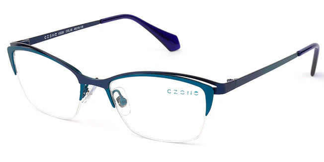 Blue Semi-Rimless Cat Eye Eyeglasses U2226