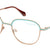 Blue Semi-Rimless Round Eyeglasses J4142