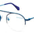 Blue Semi-Rimless Round Eyeglasses U1203