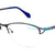 Blue Semi-Rimless Square Eyeglasses E4136