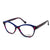 Blue Stylish Transparent Full Rim Round Eyeglasses WM50026