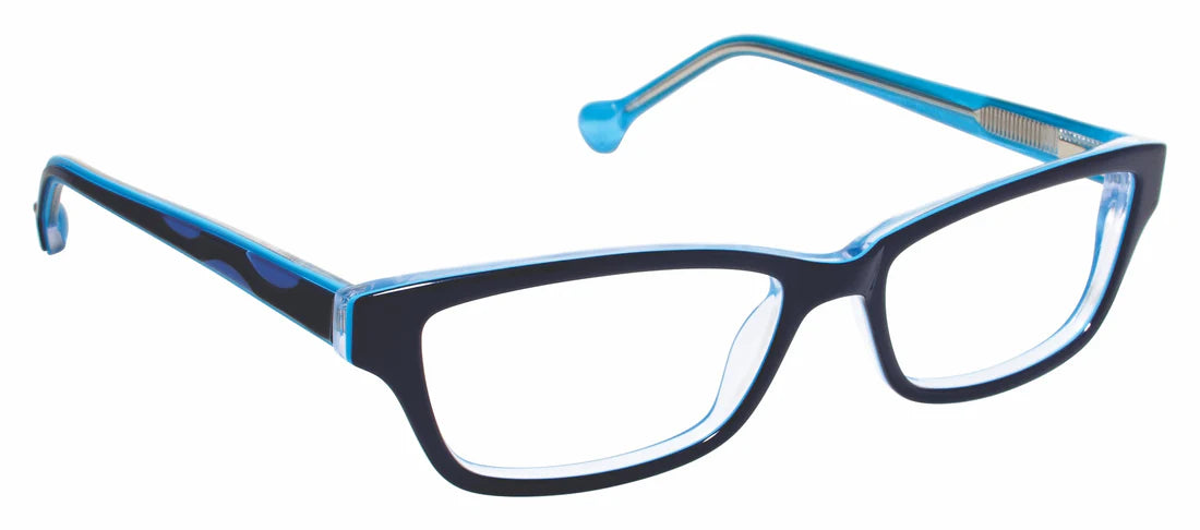 Blue Transparent Full Rim Rectangle Eyeglasses LL132