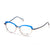 Blue Transparent Full Rim Rectangle Eyeglasses WM50205