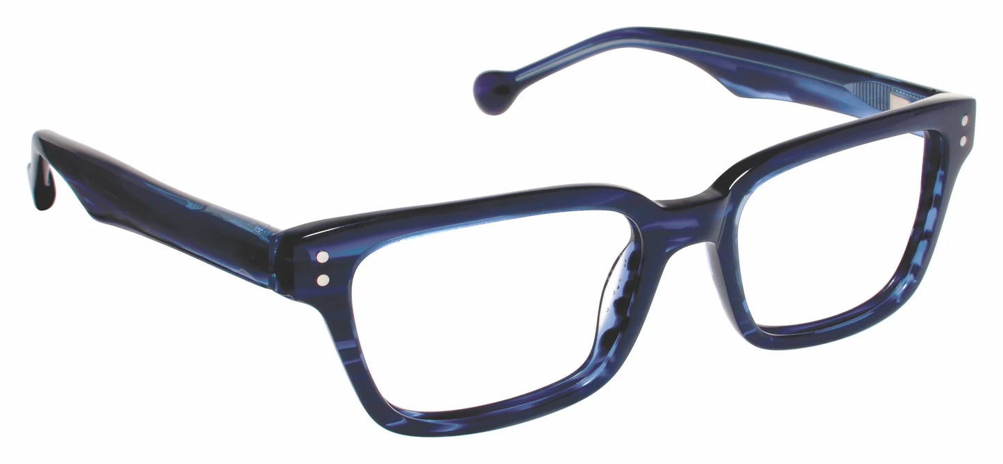 Blue Transparent Full Rim Square Eyeglasses LL129