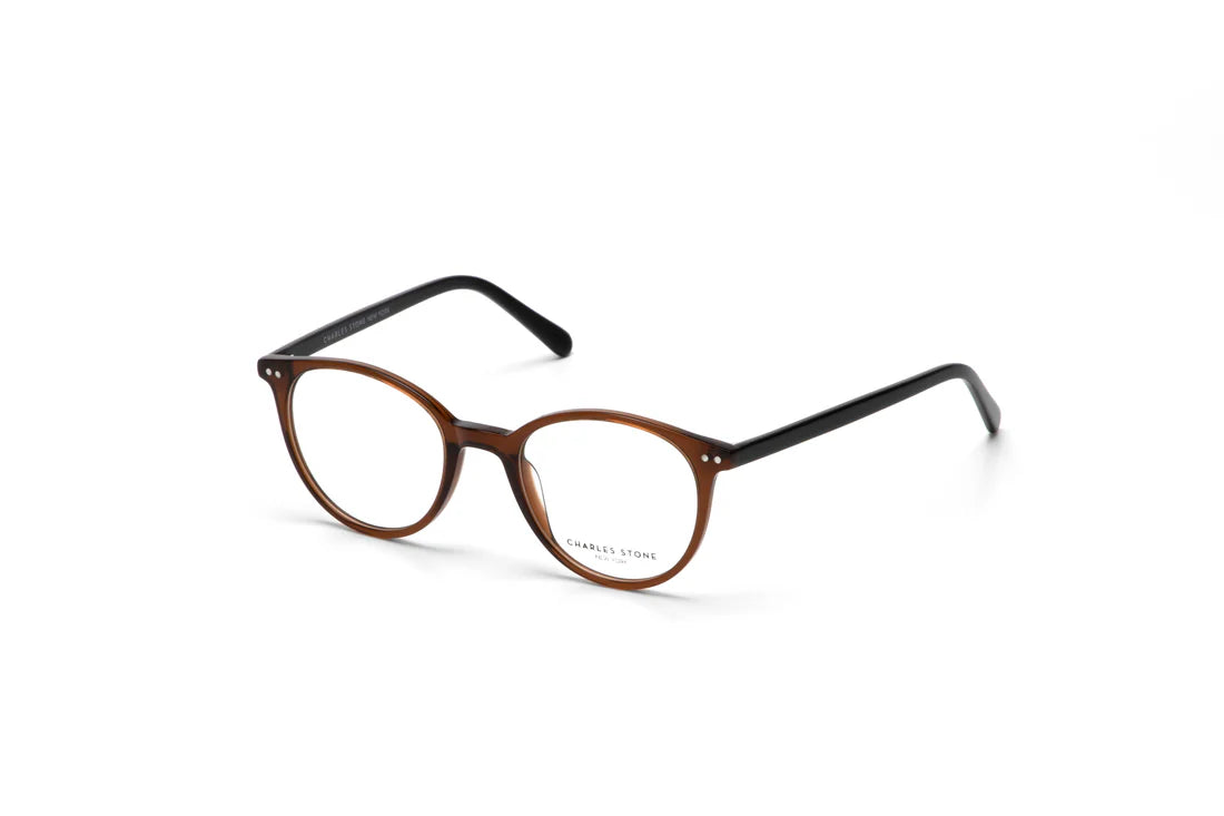 Brown Full Frame Round Eyeglasses CSNY30106