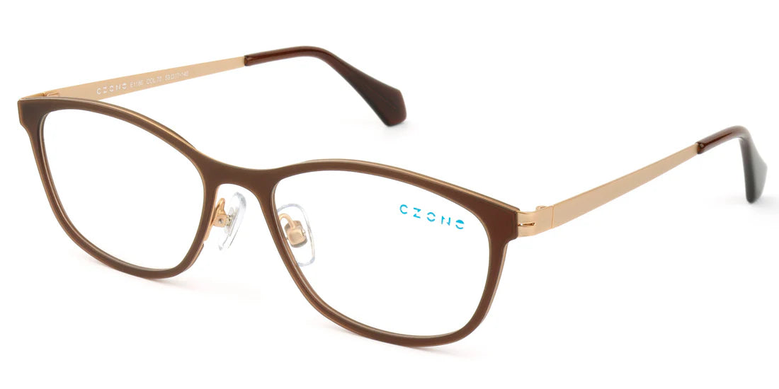 Brown Full Rim Oval Eyeglasses E1186
