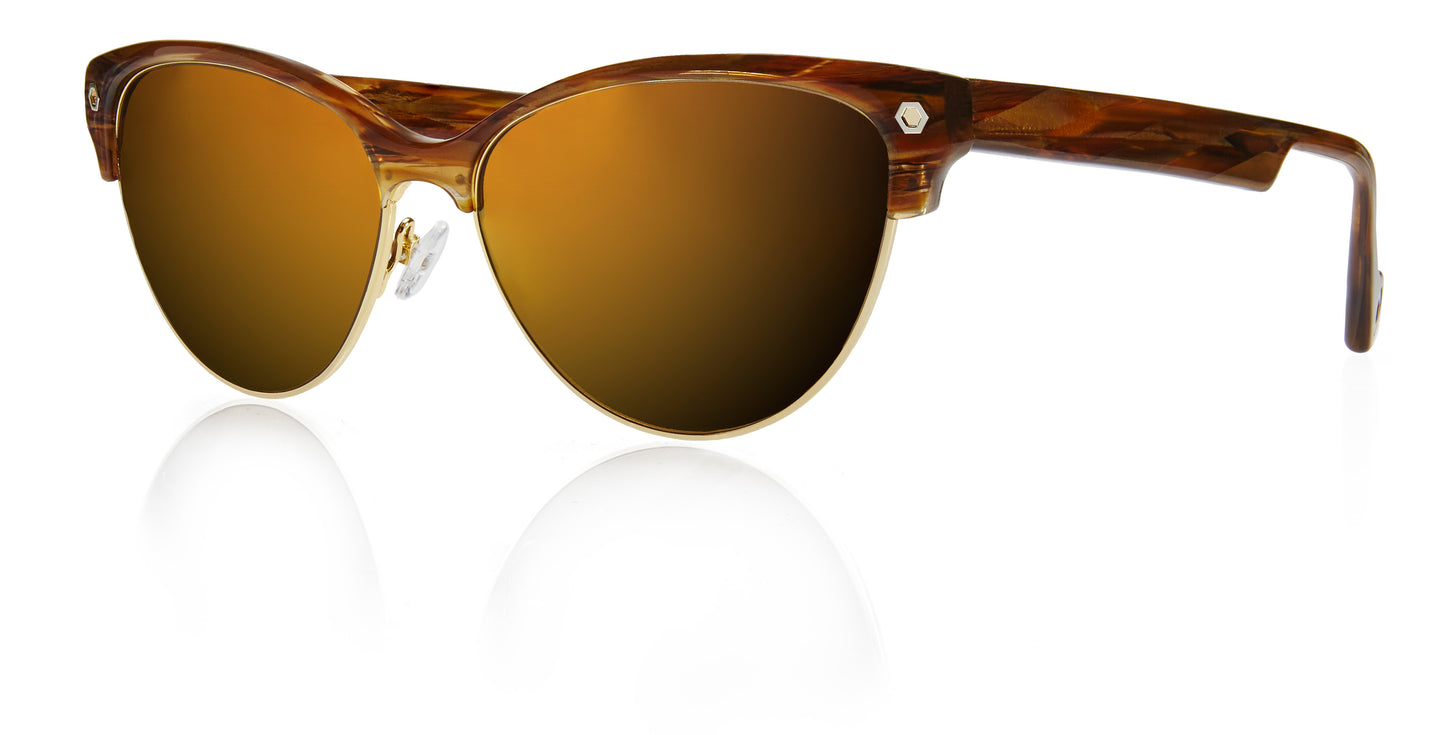 Brown Full Rim Oval Sunglasses Sierra C2 KRS010